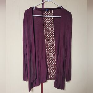 Apt. 9 Burgundy Open-Front Cardigan